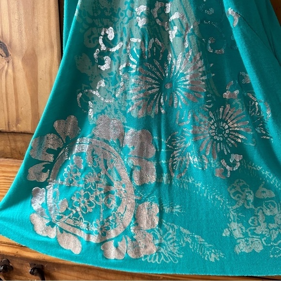 Umgee Turquoise and Silver Mini Dress - Picture 2 of 16